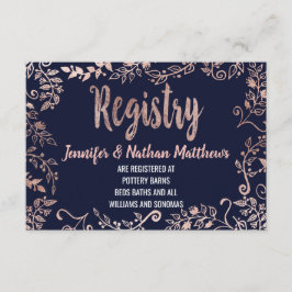 Tarjeta De Recepción Registro de guiones de pincel azul de la Marina Fl