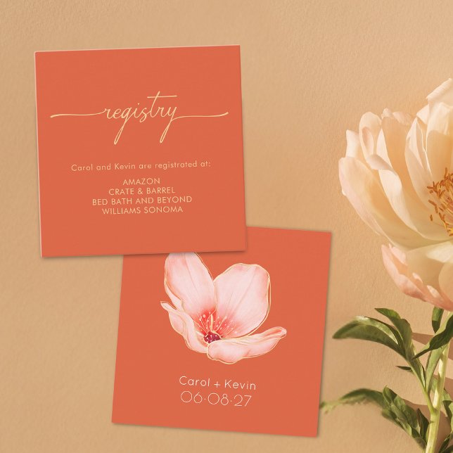 Tarjeta De Recepción Registro de la ducha de naranja negrita y moderna (Subido por el creador)