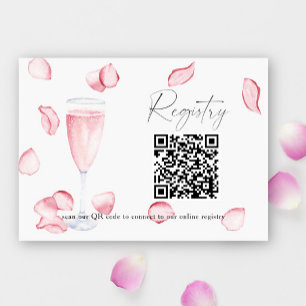 Tarjeta De Recepción Registro de la ducha de novia con código QR de Pet