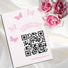 Tarjeta De Recepción Registro de mariposas rosadas Quinceanera