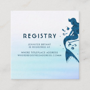 Tarjeta De Recepción Registro de Mermaid y Acuarelas Oceánicas