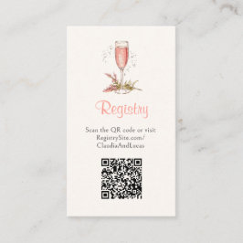 Tarjeta De Recepción Registro de novias de Champagne Peach Apricot QR