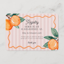 Tarjeta De Recepción Registro de novias de Cutie Pastel Pink Citrus Ins