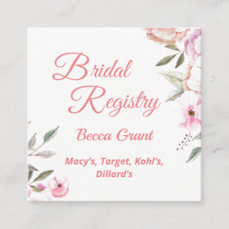 Tarjeta De Recepción Registro de novias de Pastel Petals de bonito