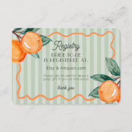 Tarjeta De Recepción Registro de novias Green Cutie Pastel Citrus Inser