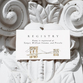 Tarjeta De Recepción Registro de novias por color del puente de Brookly