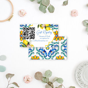 Tarjeta De Recepción Registro de obsequios de azulejos de mallica medit