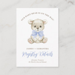 Tarjeta De Recepción Registro de obsequios de bebé de color azul