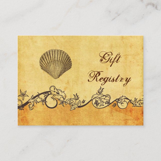Tarjeta De Recepción registro de obsequios de regalo de playa rústico,  (Anverso)