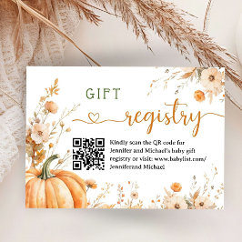 Tarjeta De Recepción Registro de obsequios neutrales de género Baby Sho