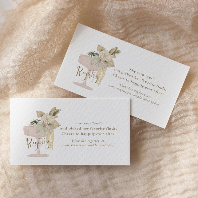 Tarjeta De Recepción Registro de palmeras y duchas de novias Prosecco (Subido por el creador)