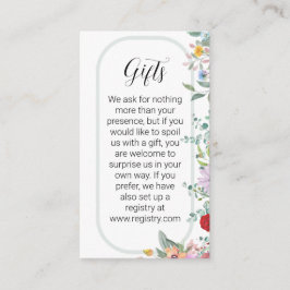 Tarjeta De Recepción Registro de pequeños regalos Insertar Boda de flor