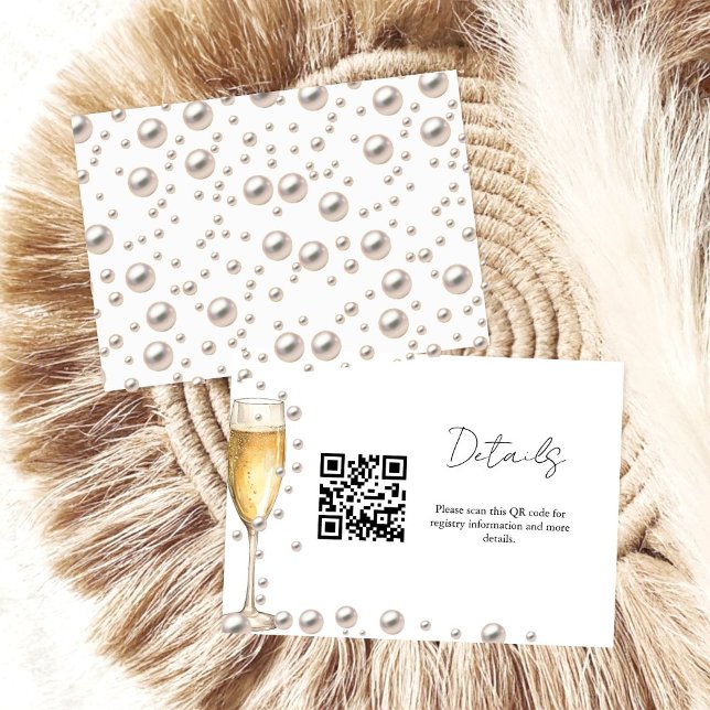 Tarjeta De Recepción Registro de Perlas y Duchas de Novias Prosecco (Subido por el creador)