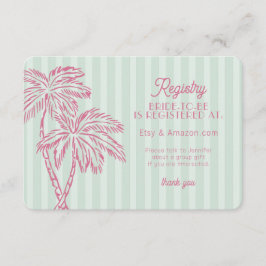 Tarjeta De Recepción Registro de Playa Pastel de Green Palm Springs Ins