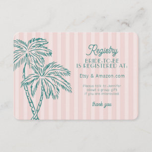 Tarjeta De Recepción Registro de Playa Pastel Pink Palm Springs Insert