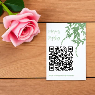 Tarjeta De Recepción Registro de Quinceañera de Elegante Verdor