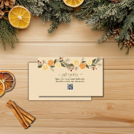 Tarjeta De Recepción Registro de regalo Código QR Citrus seco Baby Show
