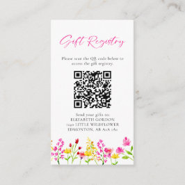 Tarjeta De Recepción Registro de regalo Código QR Flor silvestre Baby S