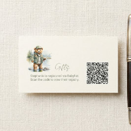 Tarjeta De Recepción Registro de regalo Código QR Pesca Cubierta Oso de