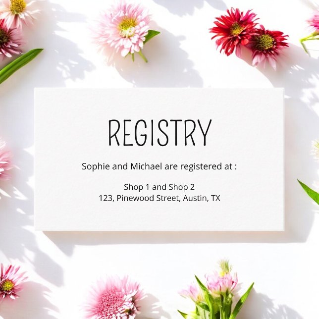 Tarjeta De Recepción Registro de regalo de boda Blanco negro (Subido por el creador)