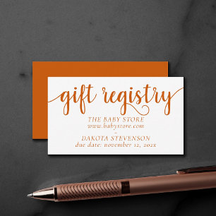 Tarjeta De Recepción Registro de regalo de caída simple Naranja Quema