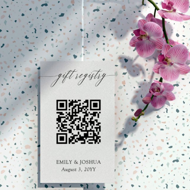 Tarjeta De Recepción Registro de regalo de código QR de caligrafía eleg (Subido por el creador)