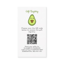 Registro de regalo de código QR de Kawaii Aguacate