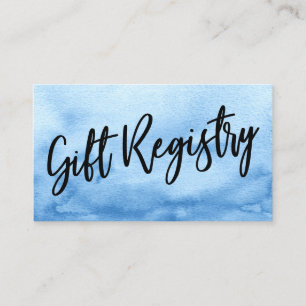Tarjeta De Recepción Registro de regalo de color azul de escritura a ma
