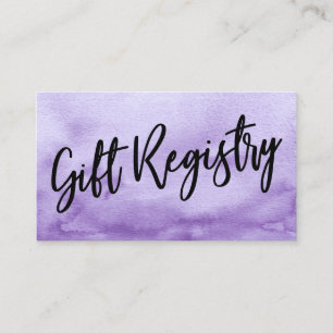 Tarjeta De Recepción Registro de regalo de color púrpura de escritura a