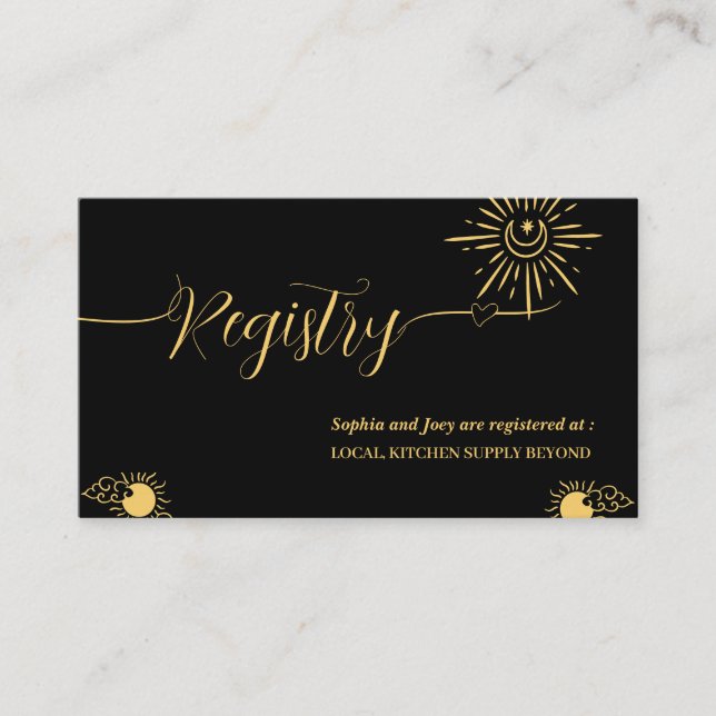 Tarjeta De Recepción Registro de regalo de ducha de matrimonio celeste  (Anverso)
