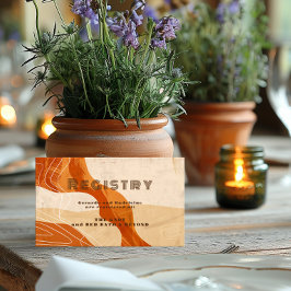 Tarjeta De Recepción Registro de regalo de ducha de naranja quemado ret