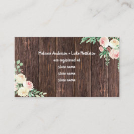 Tarjeta De Recepción Registro de regalo de ducha de novia floral de Rub