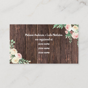 Tarjeta De Recepción Registro de regalo de ducha de novia floral de Rub