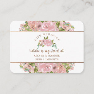 Tarjeta De Recepción Registro de regalo de ducha de novia Rosa