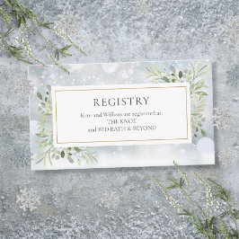 Tarjeta De Recepción Registro de regalo de duchas de boda de invierno