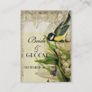 Tarjeta De Recepción Registro de regalo de jaula de pájaro de canción a