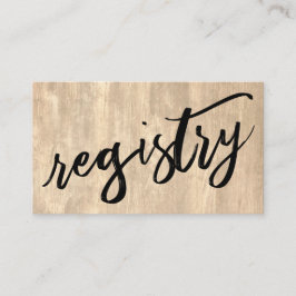 Tarjeta De Recepción Registro de regalo de madera rústica pálida para e