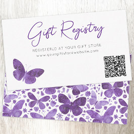 Tarjeta De Recepción Registro de regalo de mariposa Código QR