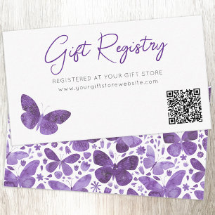 Tarjeta De Recepción Registro de regalo de mariposa Código QR