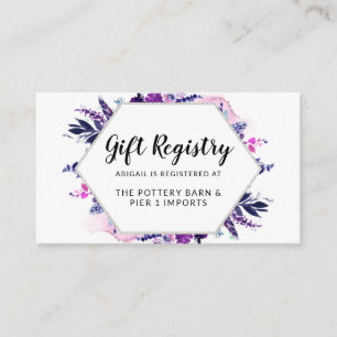 Tarjeta De Recepción Registro de regalo de Moda de acuarela floral enca