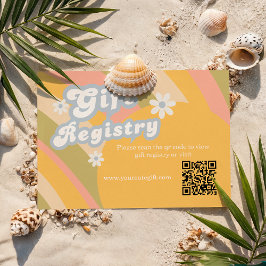 Tarjeta De Recepción Registro de regalo de Pastel Groovy Alegre Inser d