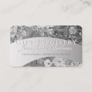 Tarjeta De Recepción Registro de regalo de plata de boda de invierno