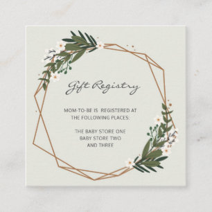 Tarjeta De Recepción Registro de regalo Género Baby Shower geométrico n