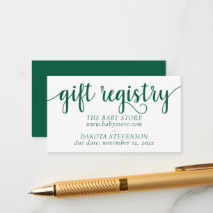 Tarjeta De Recepción Registro de regalo verde simple   Amarre cualquier