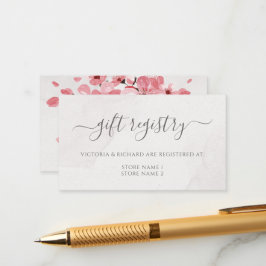 Tarjeta De Recepción Registro de Regalos Bodas Floral Pink Cherry Bloss