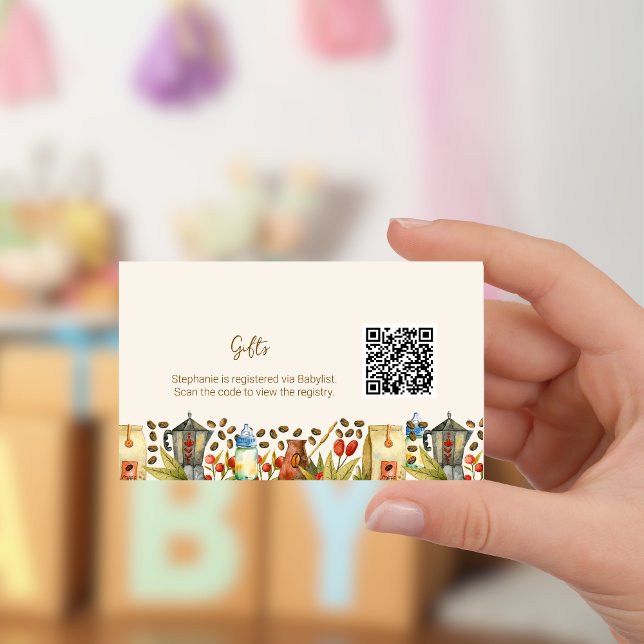 Tarjeta De Recepción Registro de Regalos Código QR Café Se Está Prepara (Subido por el creador)