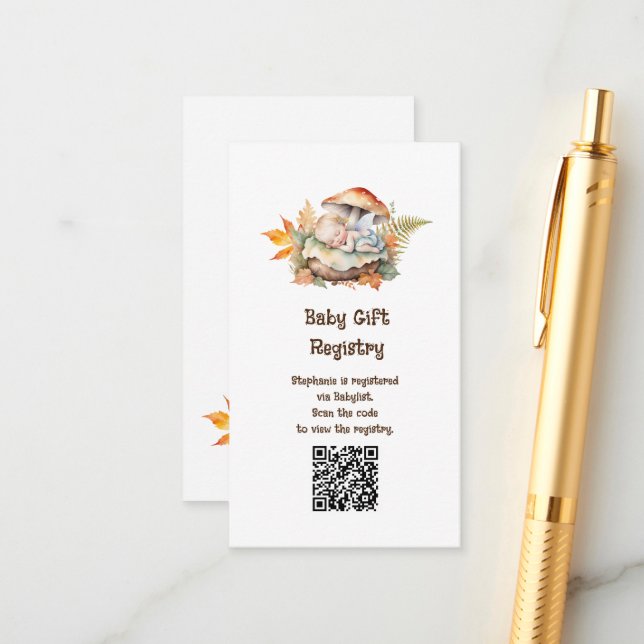 Tarjeta De Recepción Registro De Regalos Código QR Encantado Para Conoc (Anverso/Reverso In Situ)