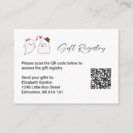 Tarjeta De Recepción Registro de regalos Código QR Pequeño Boo Baby Sho