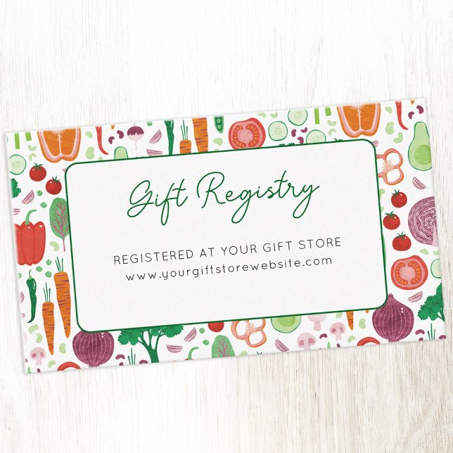 Tarjeta De Recepción Registro de Regalos de Agricultores Mercado de Beb (Fun Farmers Market themed locally grown baby Gift Registry website baby shower enclosure card.)