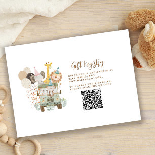 Tarjeta De Recepción Registro de regalos de animales de la jungla Safar